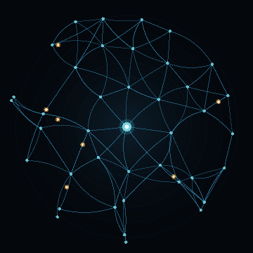 Hydor's silicon badge — a wet ion-hop network
